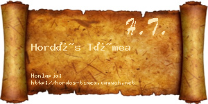 Hordós Tímea névjegykártya